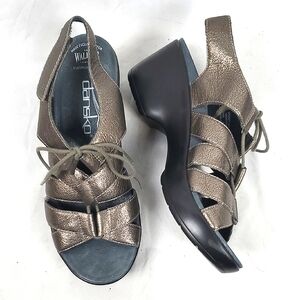 Dansko Janet Pewter Metallic‎ Leather Sandal